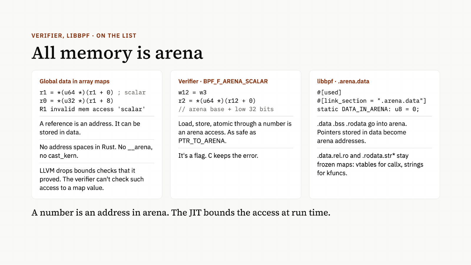 arena 方案：为标量形式的地址提供受约束的内存访问，并调整全局数据放置